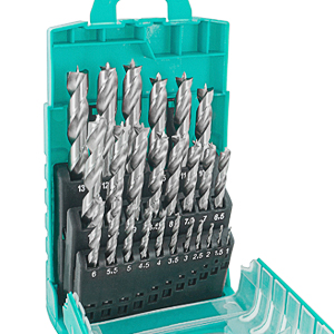 ENT 09225 - Set di punte elicoidali per legno 25 pezzi 0 - 13 mm con incrementi da 0,5 mm Strumento 