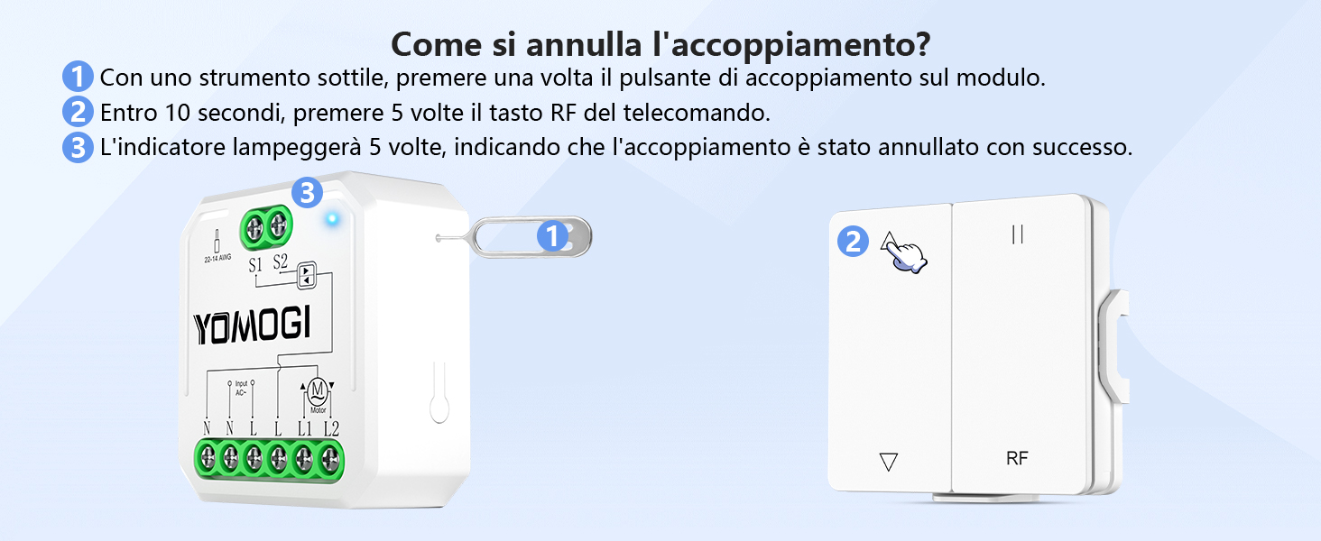 Come accoppiare o dissociare il telecomando