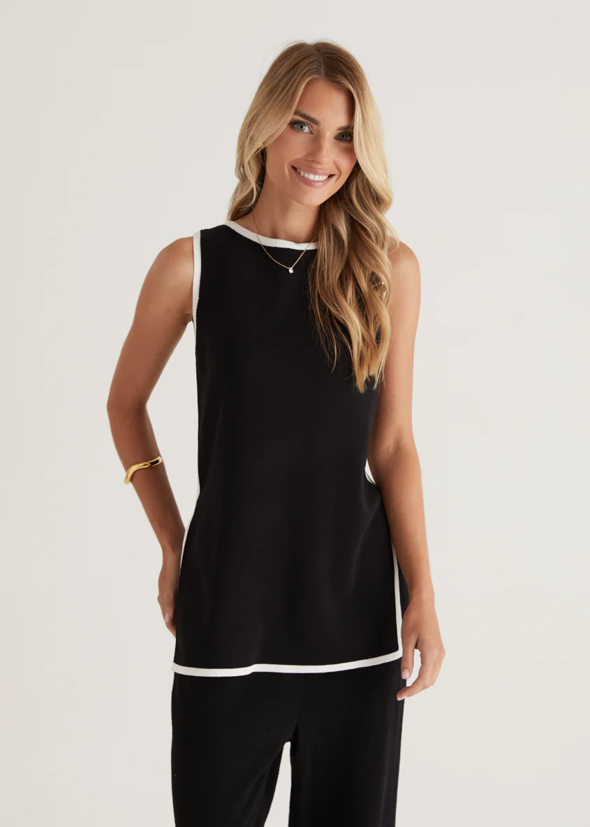 Regal Knit Top - Black - Honorern