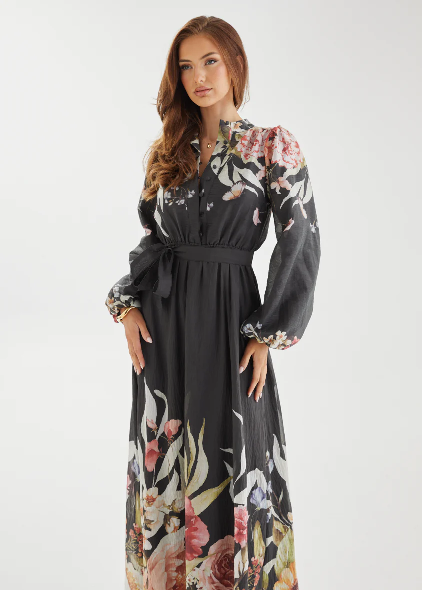 Tracie Maxi Dress - Black Garden - Honorern