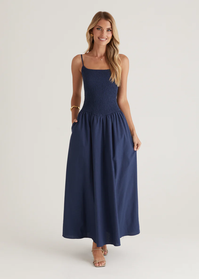 Skye Maxi Dress - Navy - Honorern