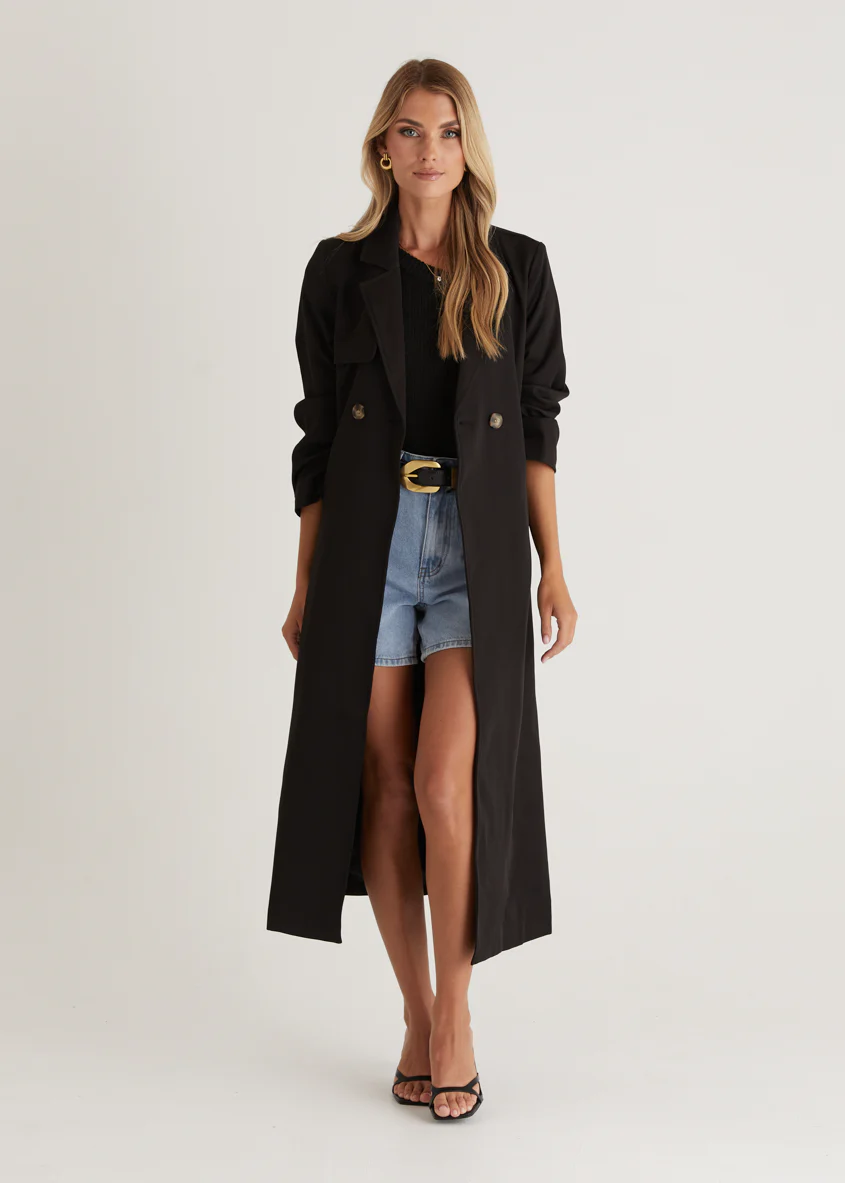Kylie Trench Coat - Black - Honorern
