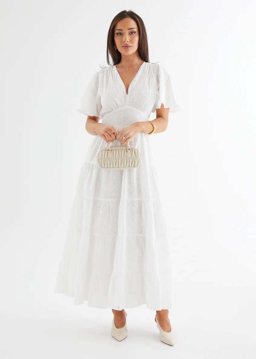 Alexa Maxi Dress - Off White - Honorern