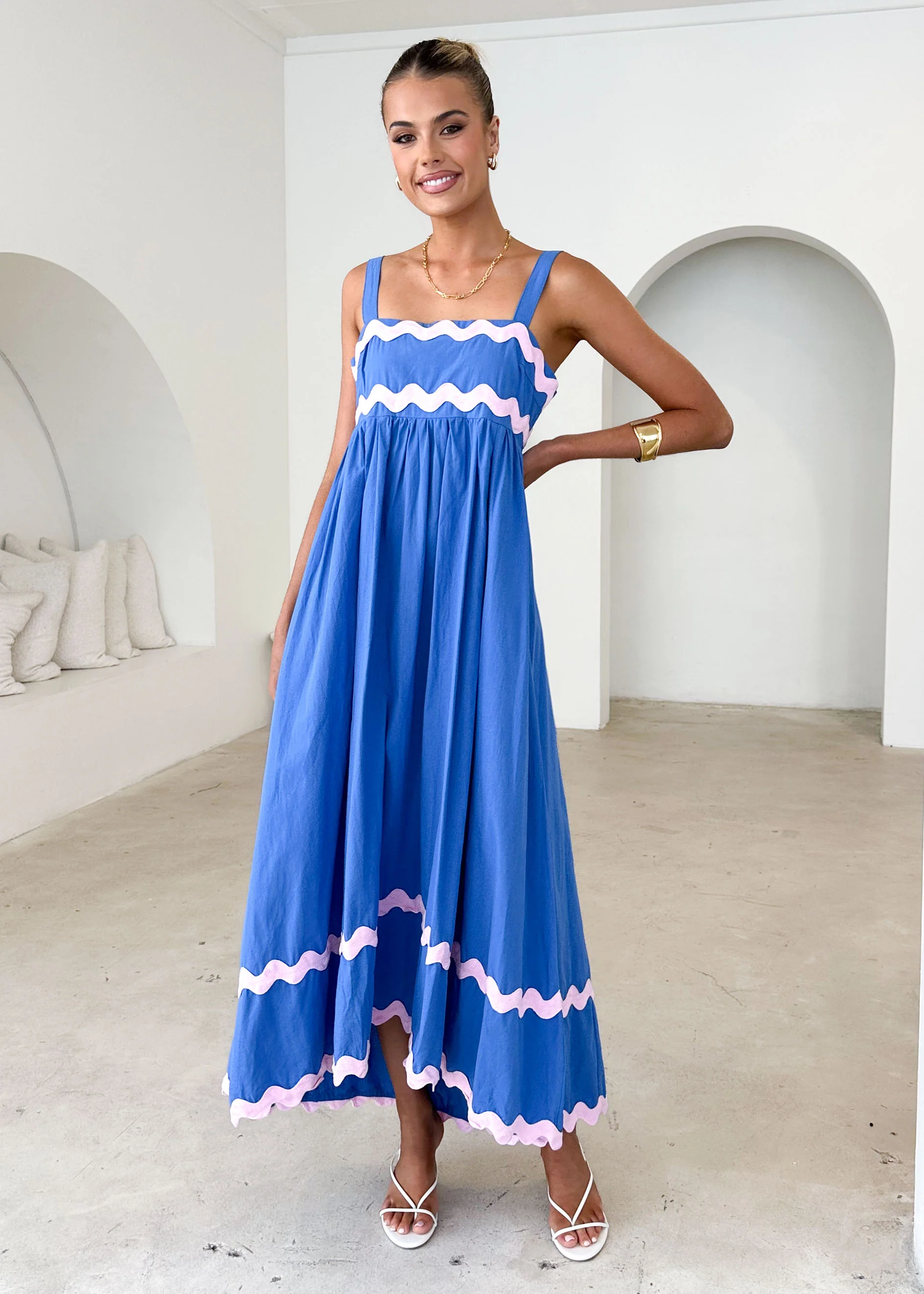 Elton Maxi Dress - Blue - Honorern