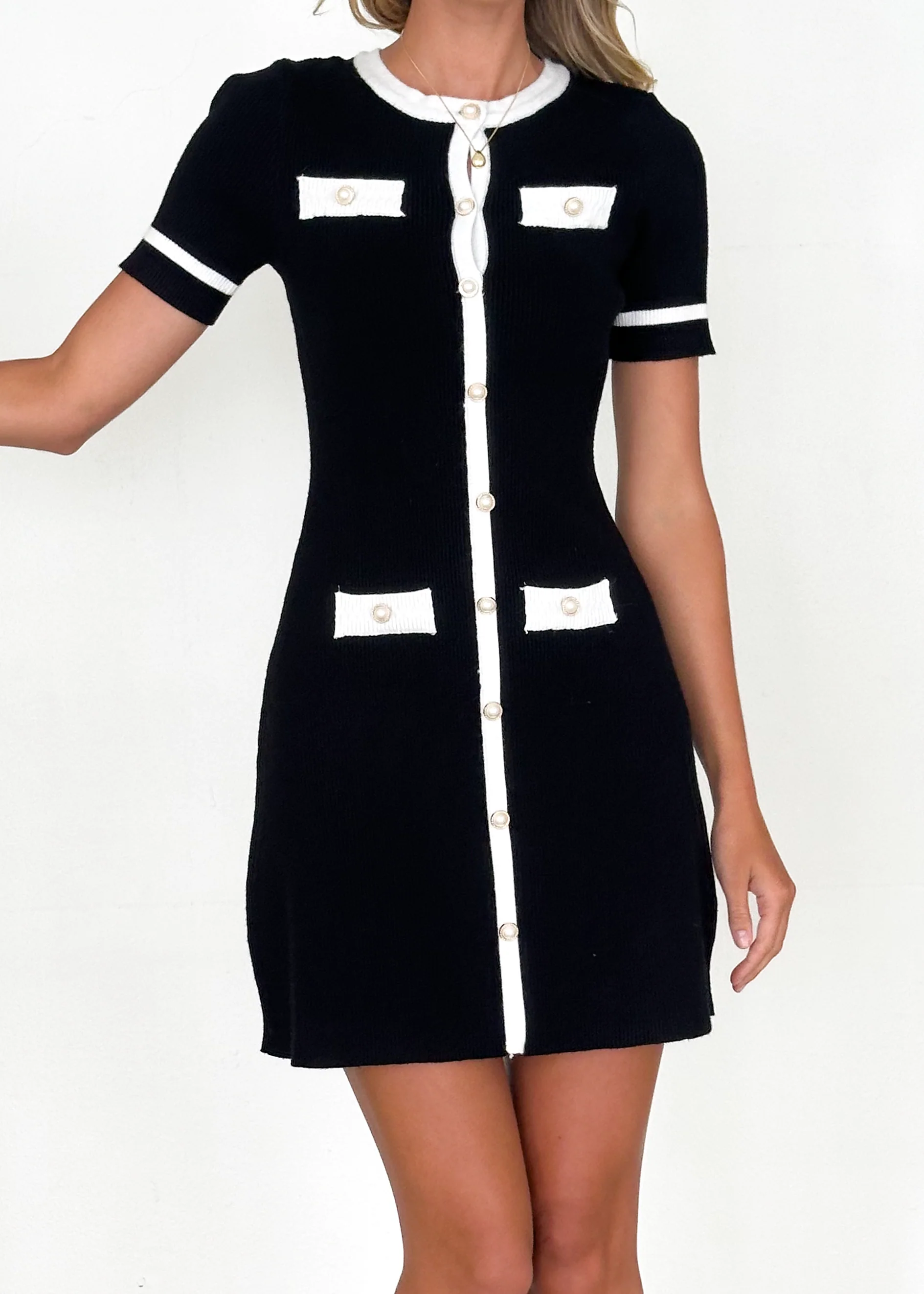 Oaklynn Knit Dress - Black - Honorern