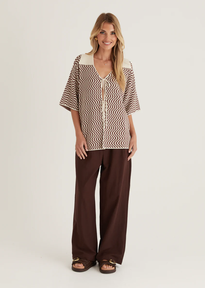 Charley Knit Top - Brown Swirl - Honorern