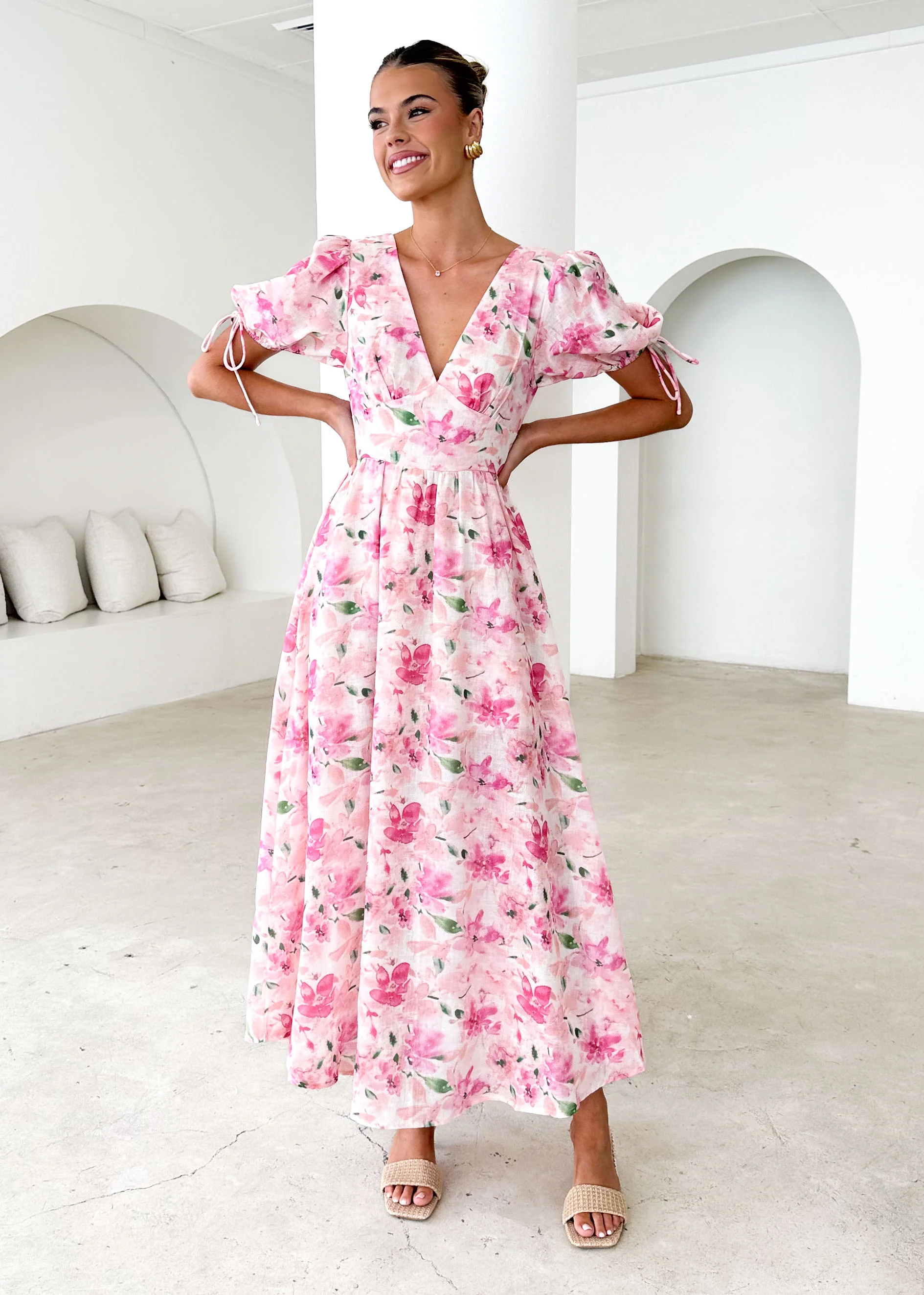 Malu Maxi Dress - Pink Floral - Honorern