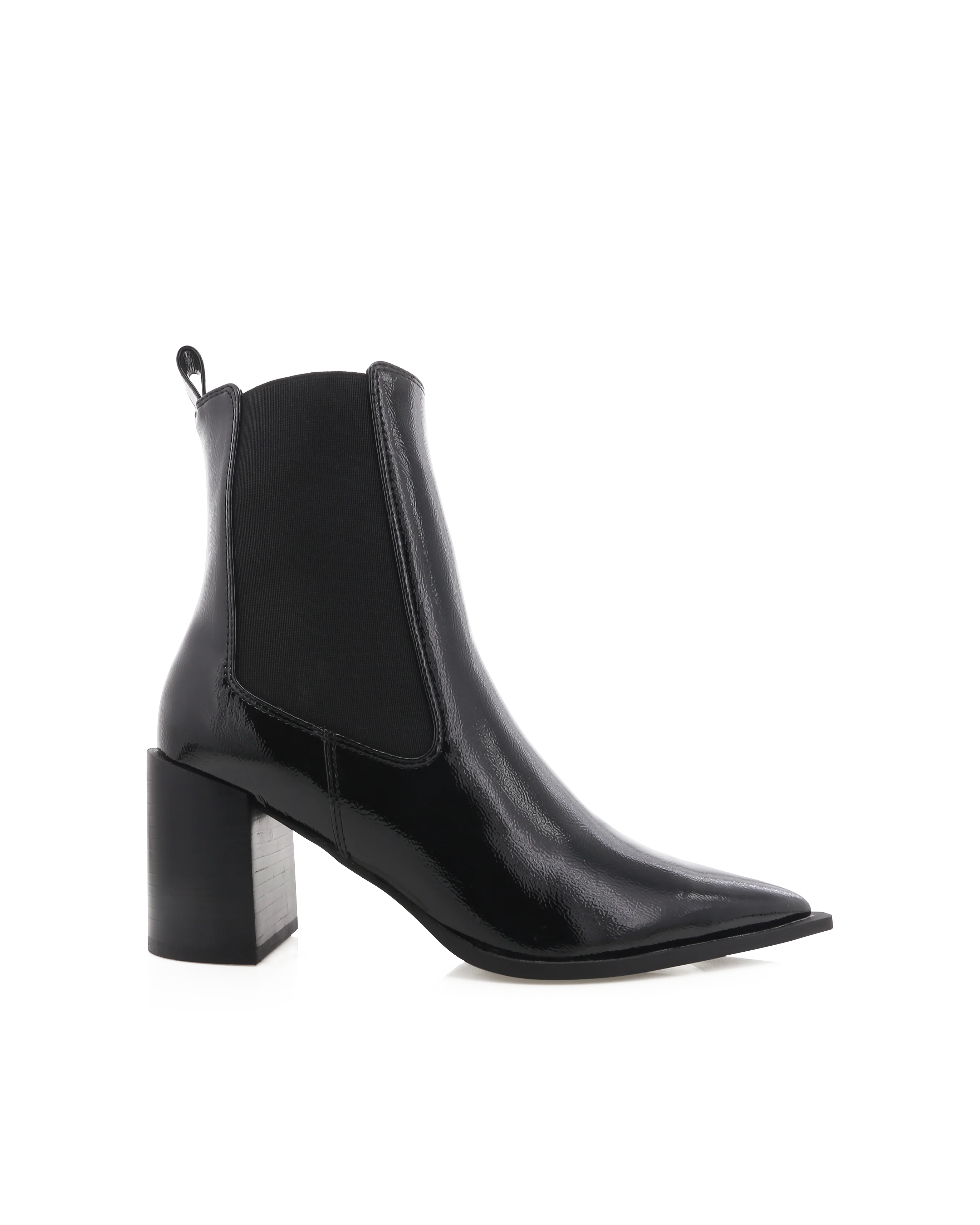 Stephanie Boots - Black Crinkle Patent - Honorern