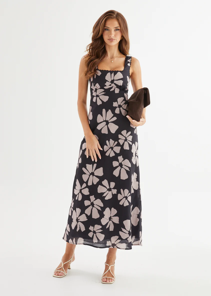 Lovestone Maxi Dress - Black Floral - Honorern