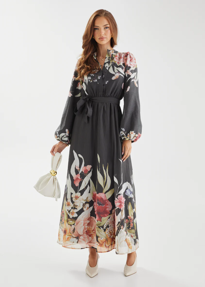 Tracie Maxi Dress - Black Garden - Honorern