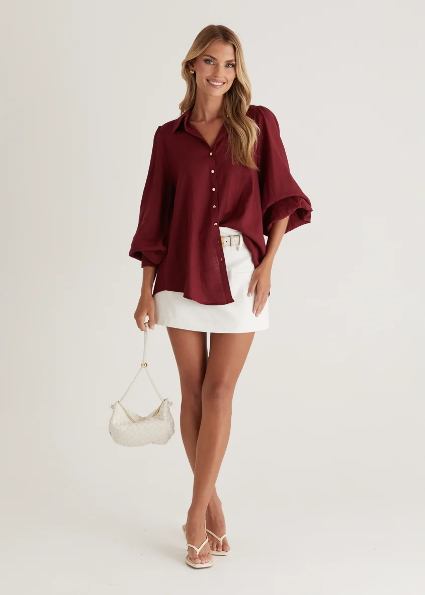 Reagan Shirt - Wine - Honorern