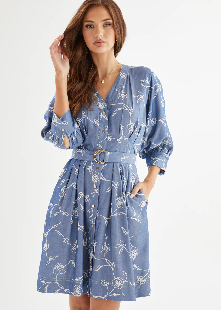 Wonderlust Dress - Indigo Chambray - Honorern