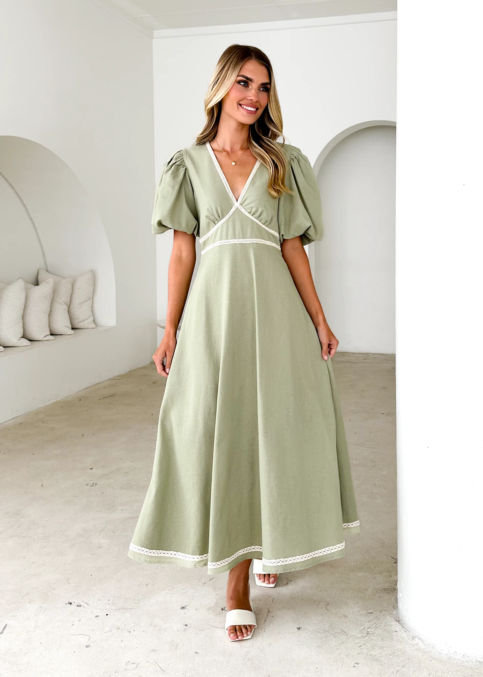 Ellodie Maxi Dress - Sage - Honorern