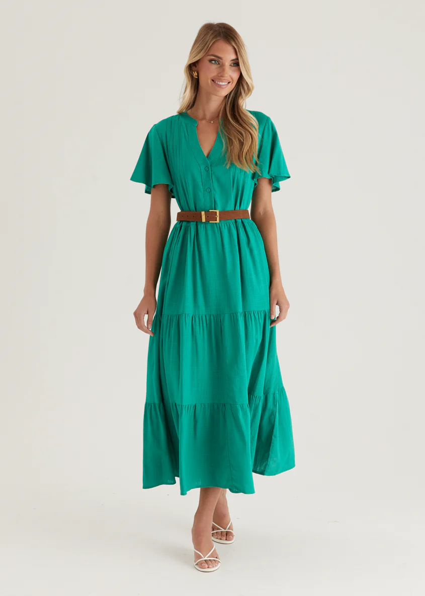 Niaomi Maxi Dress - Green - Honorern