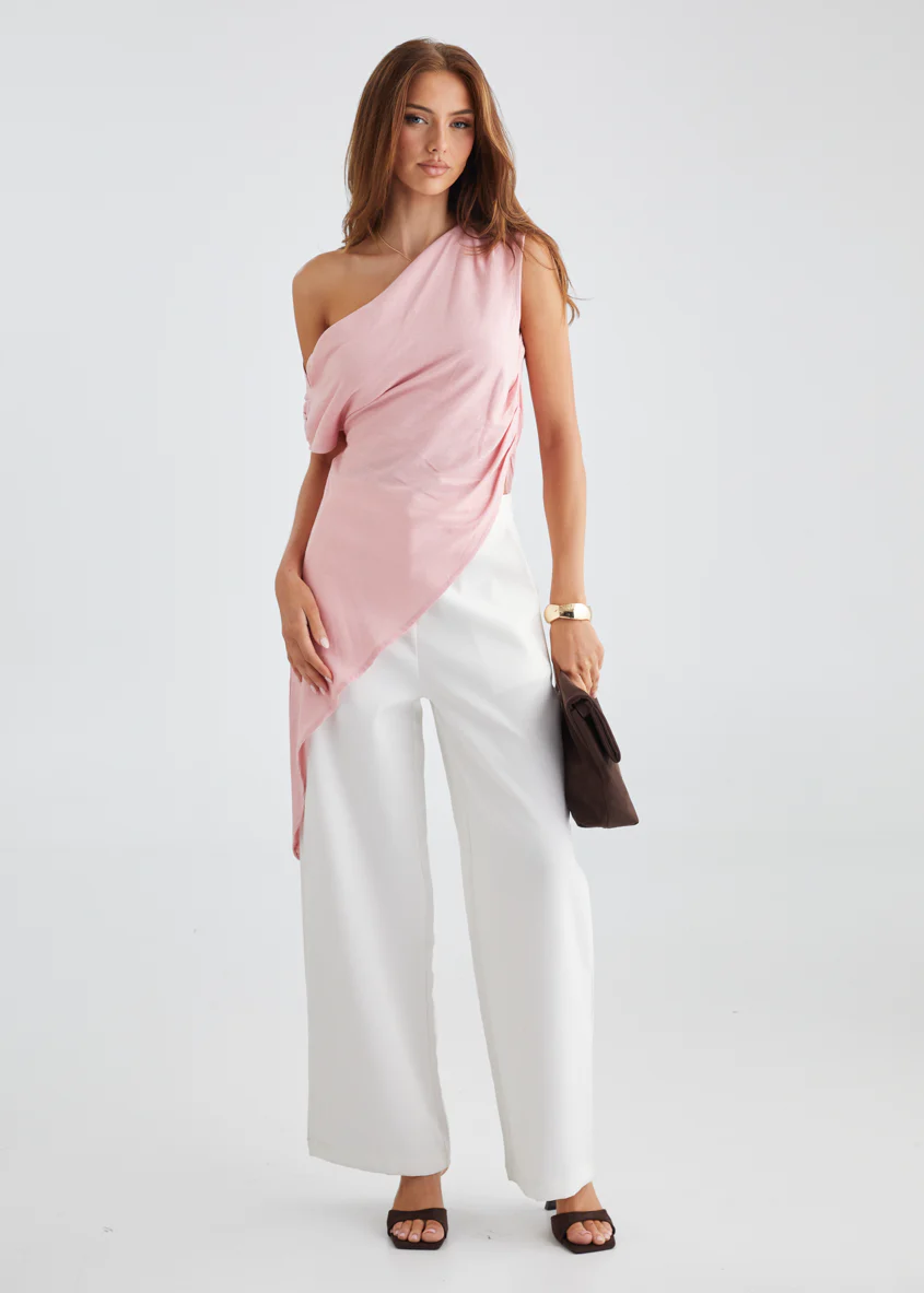 Kylo One Shoulder Top - Pink - Honorern