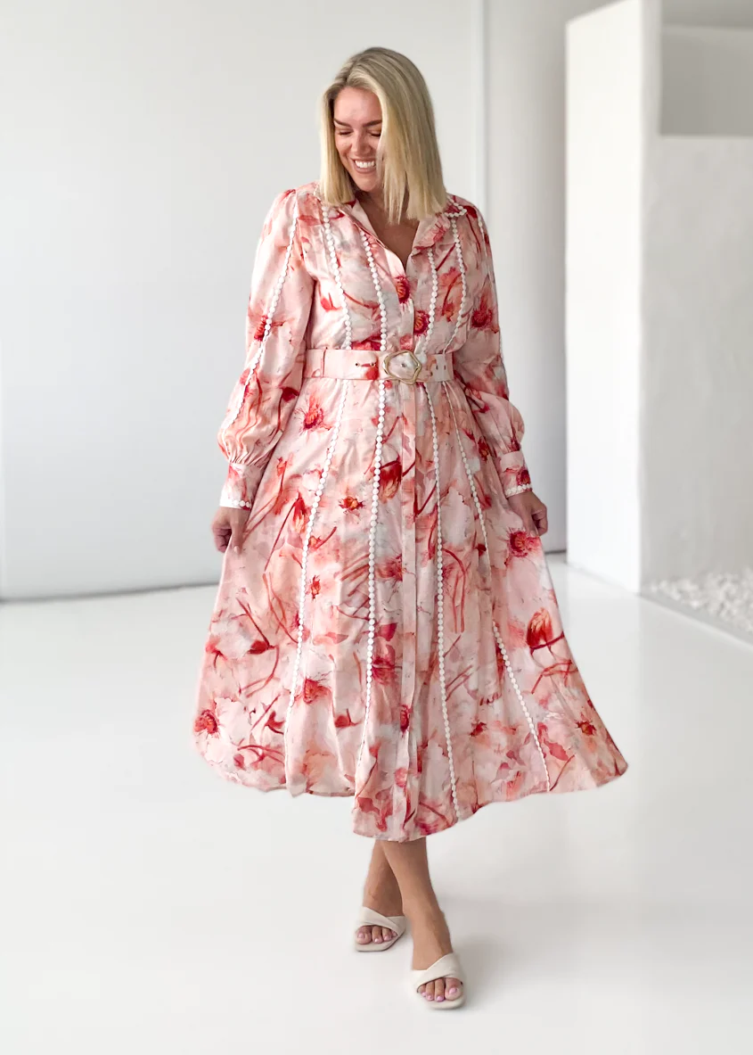 Starlet Maxi Dress - Blush Floral - Honorern