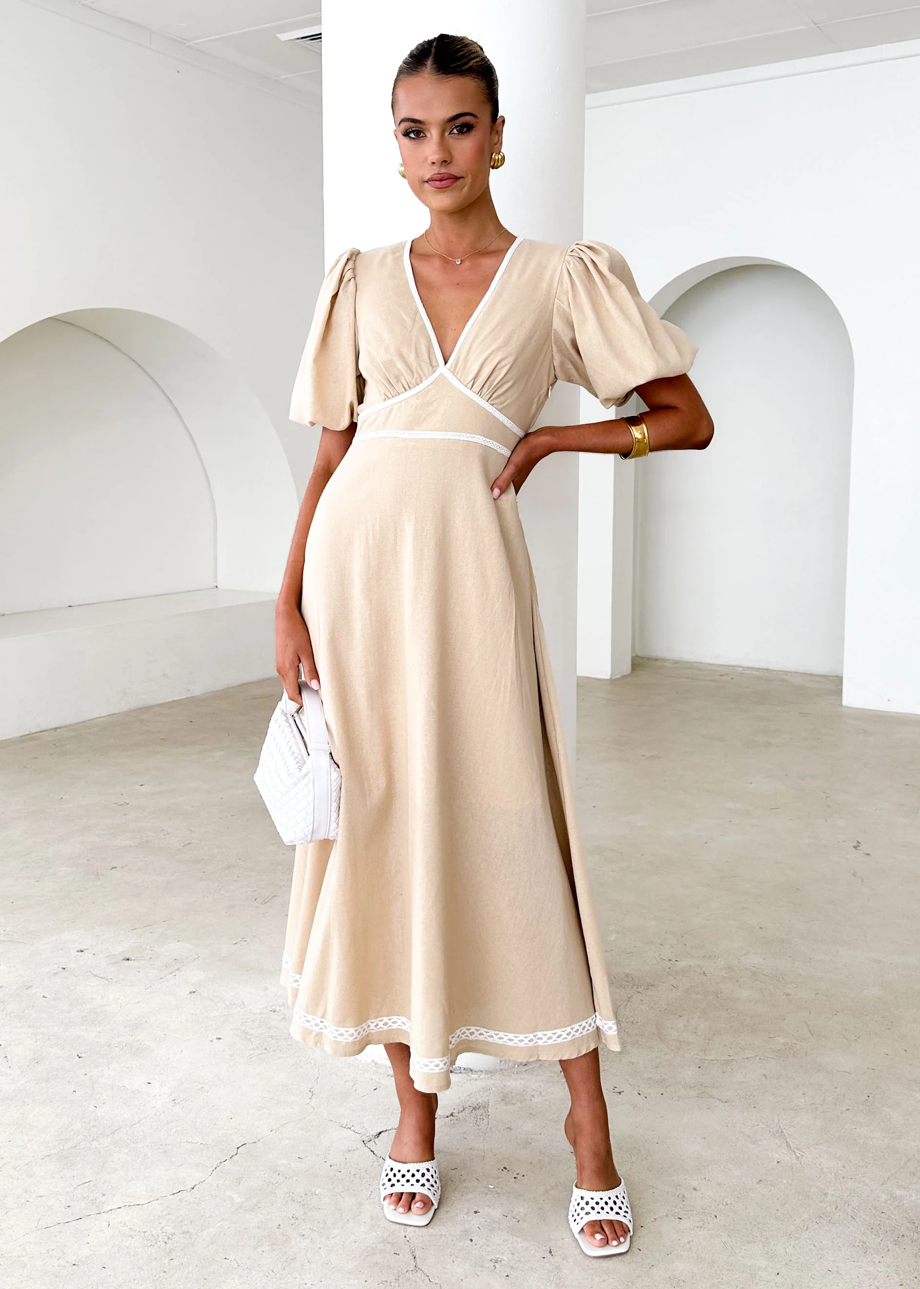 Ellodie Maxi Dress - Beige - Honorern