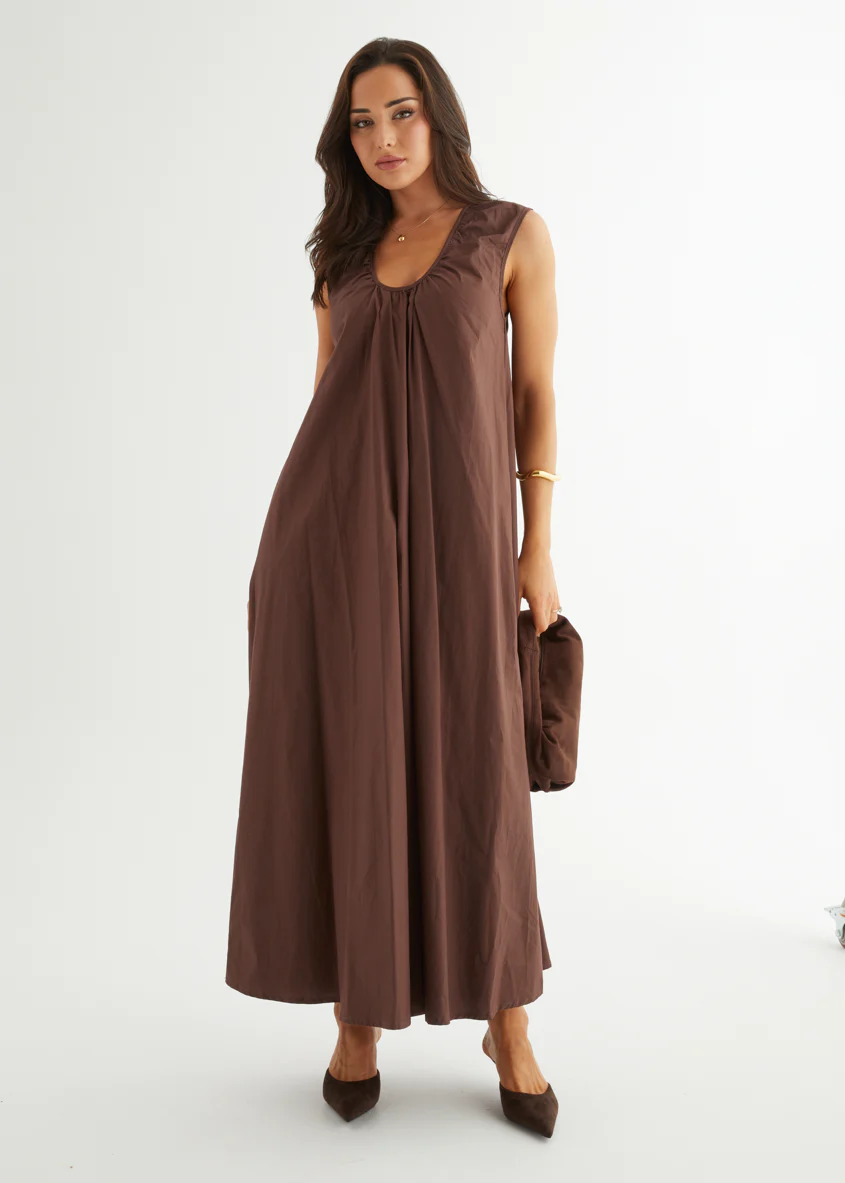 Casandra Maxi Dress - Chocolate - Honorern