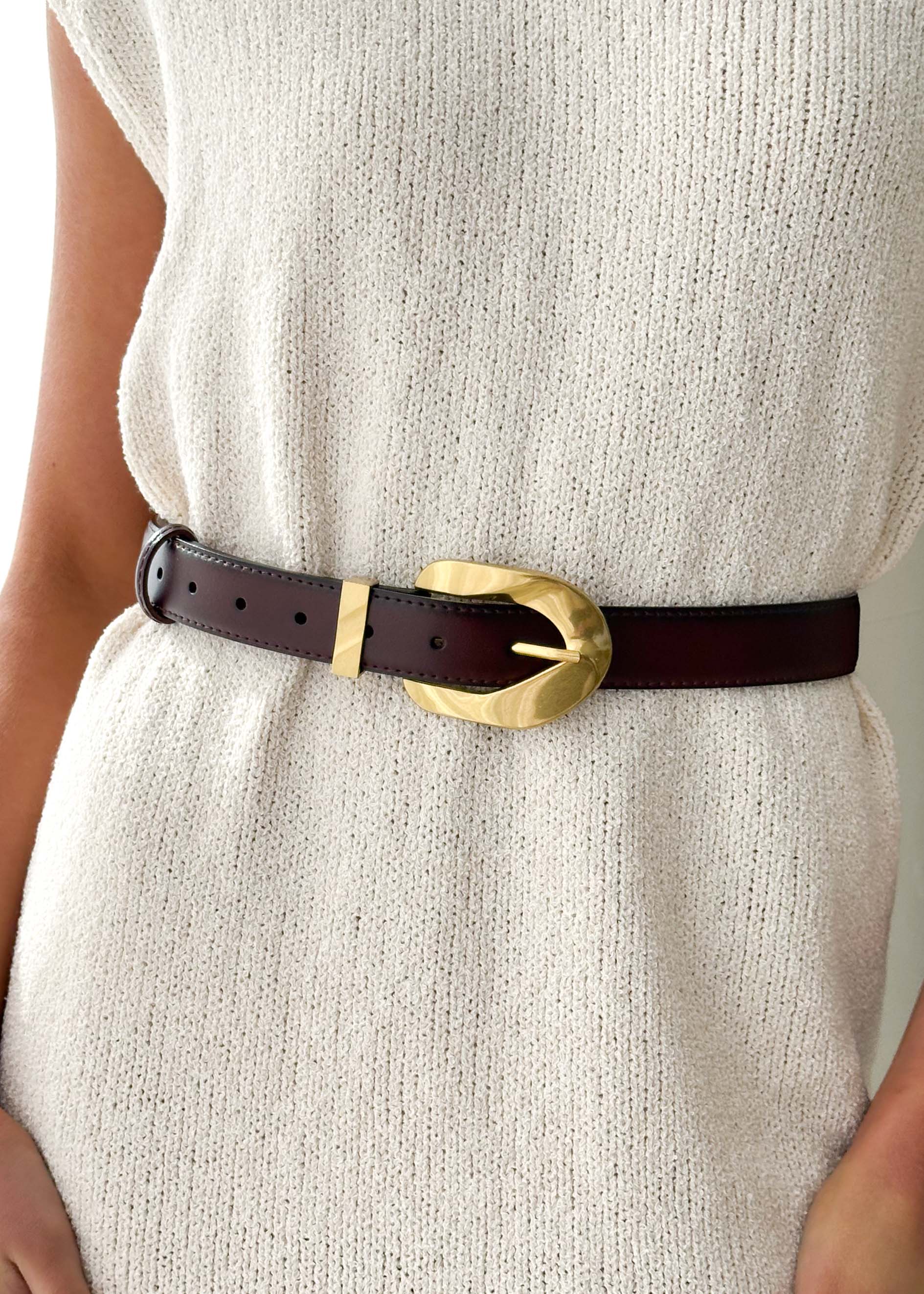 Belsoe Leather Belt - Choc - Honorern