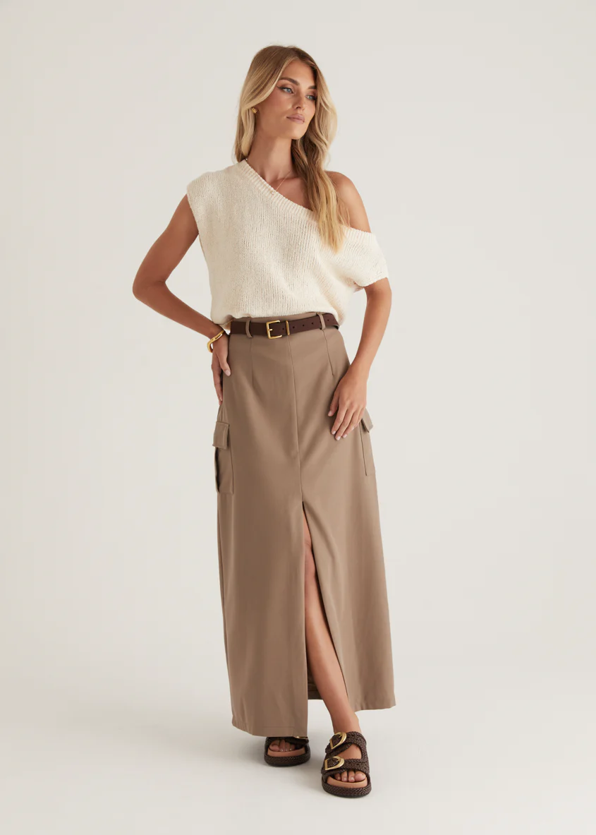 Rhetta Maxi Skirt - Khaki - Honorern