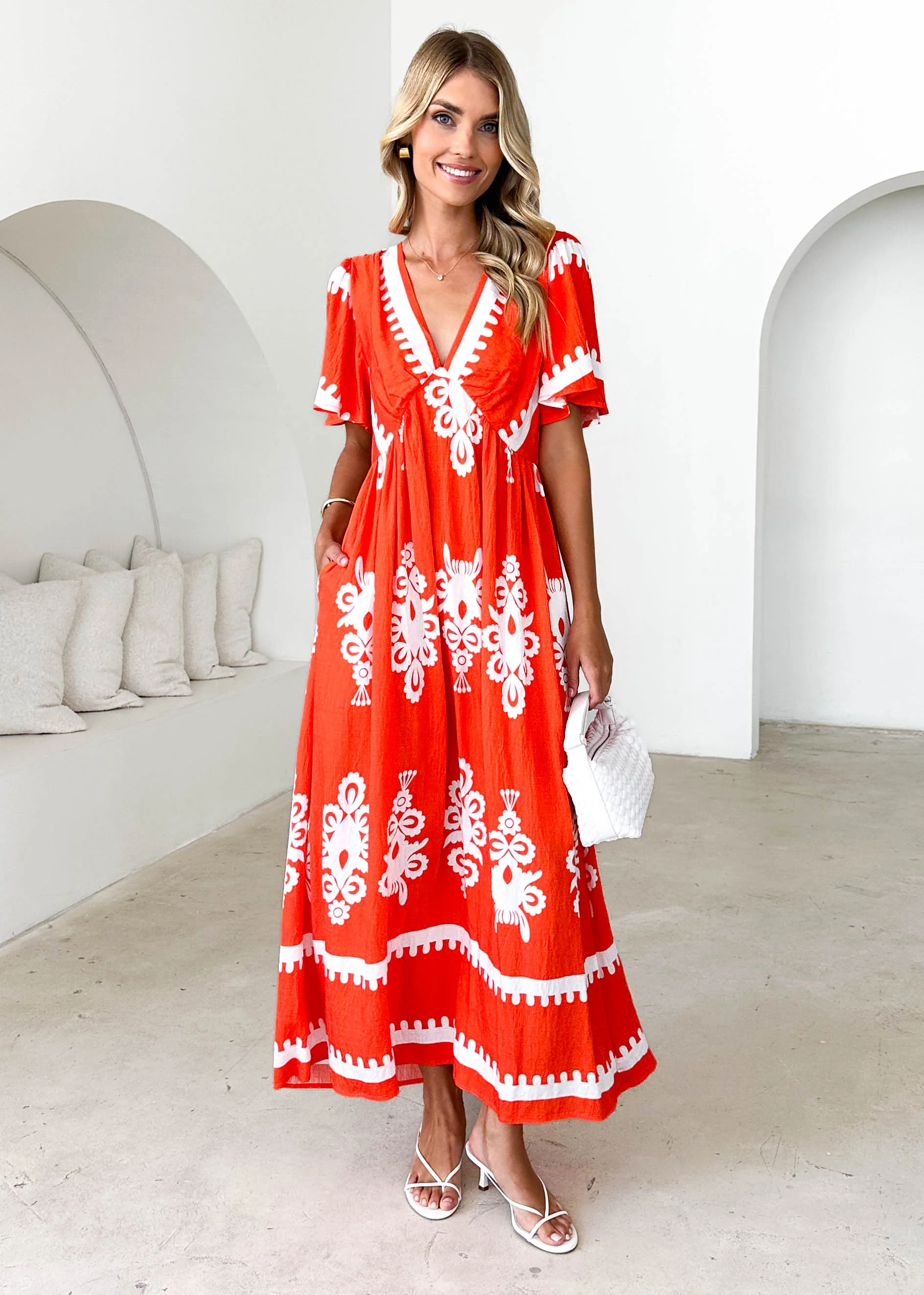 Renegade Maxi Dress - Tangerine - Honorern