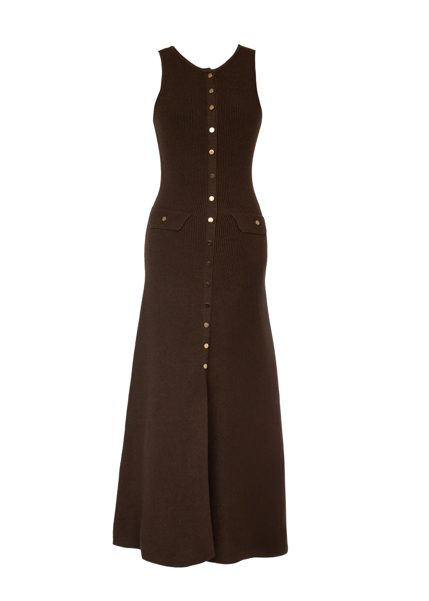 Tully Knit Midi Dress - Chocolate - Honorern