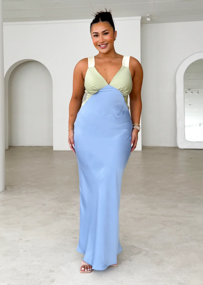 Taleena Maxi Dress - Blue Splice - Honorern