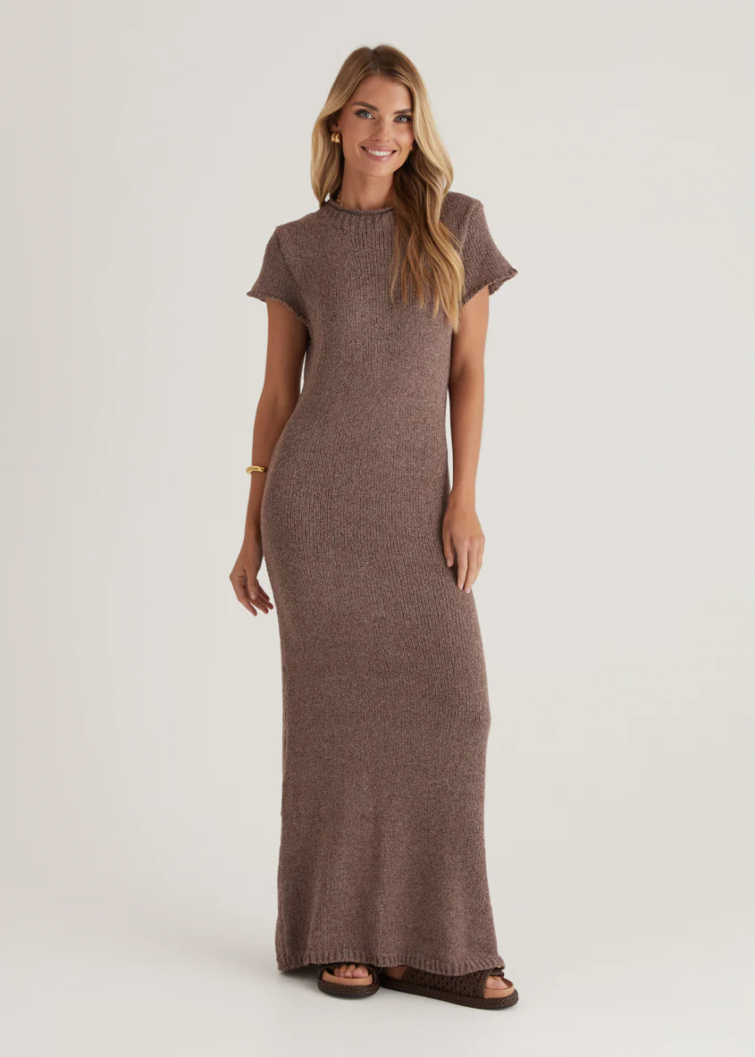 Kori Knit Maxi Dress - Choc - Honorern