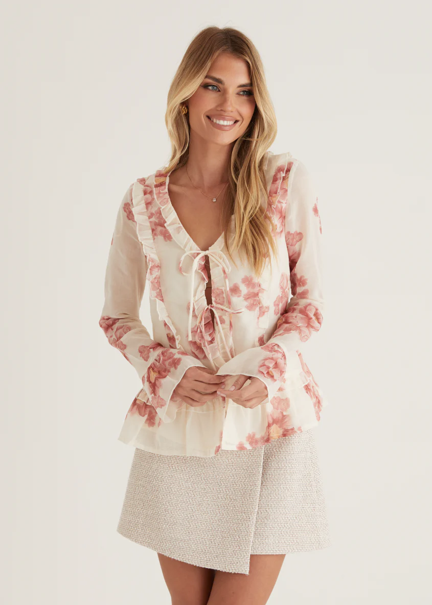 Daytona Blouse - Pink Floral - Honorern