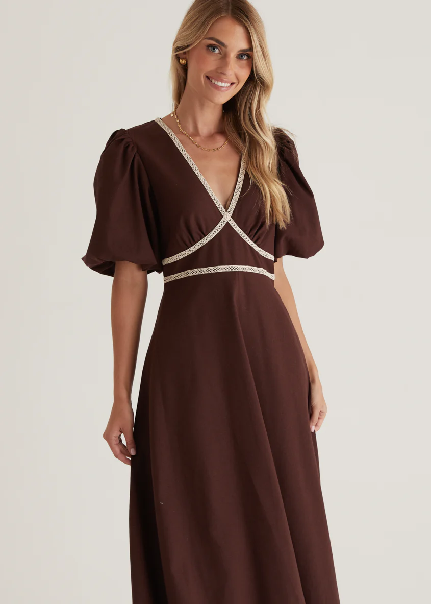 Ellodie Maxi Dress - Espresso - Honorern