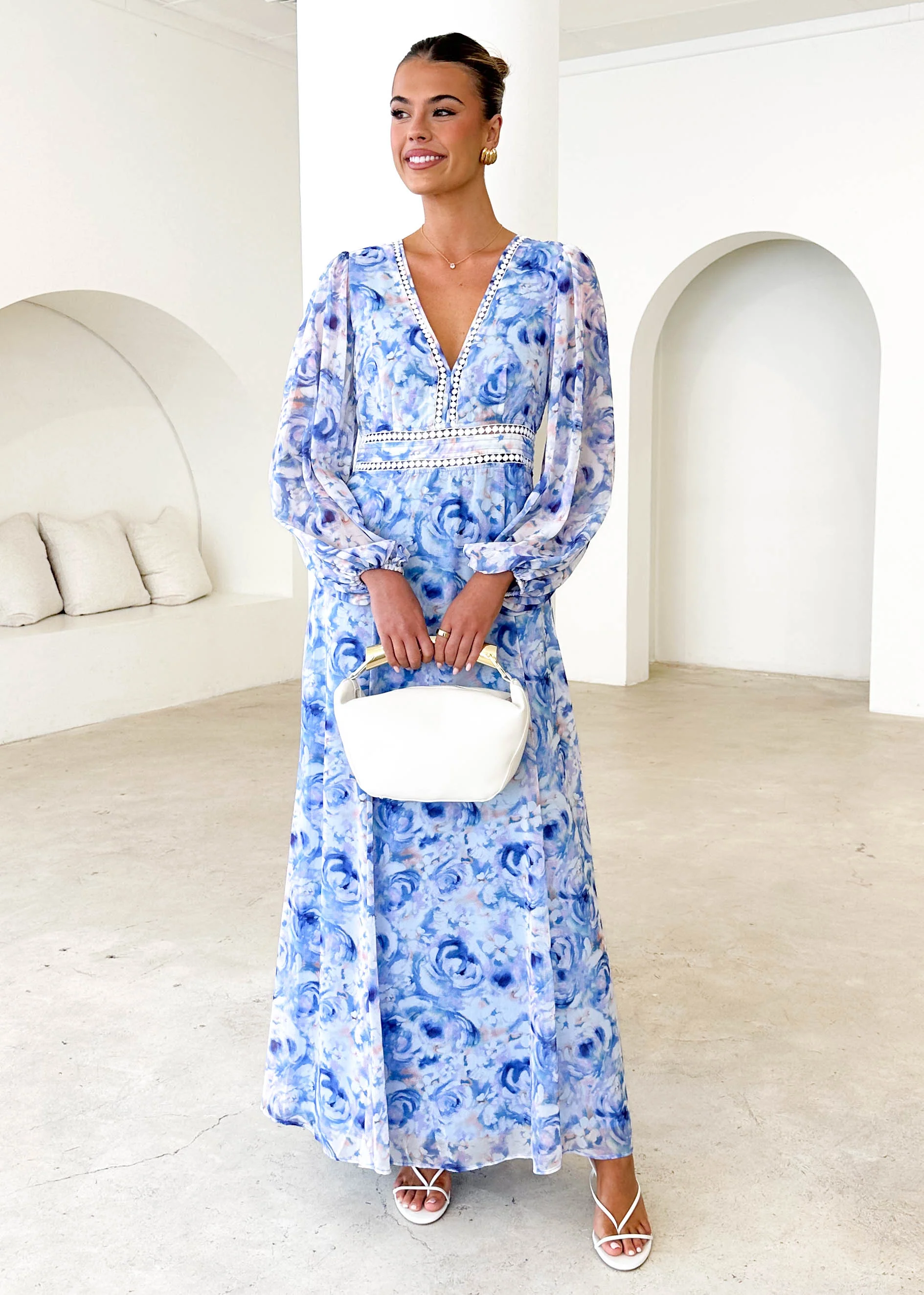 Fontana Midi Dress - Peony Blue - Honorern