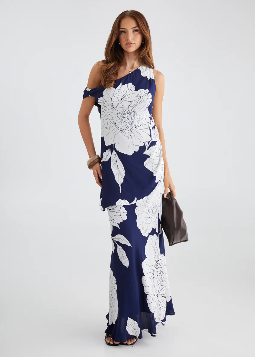 Solar Maxi Skirt - Navy Bloom - Honorern