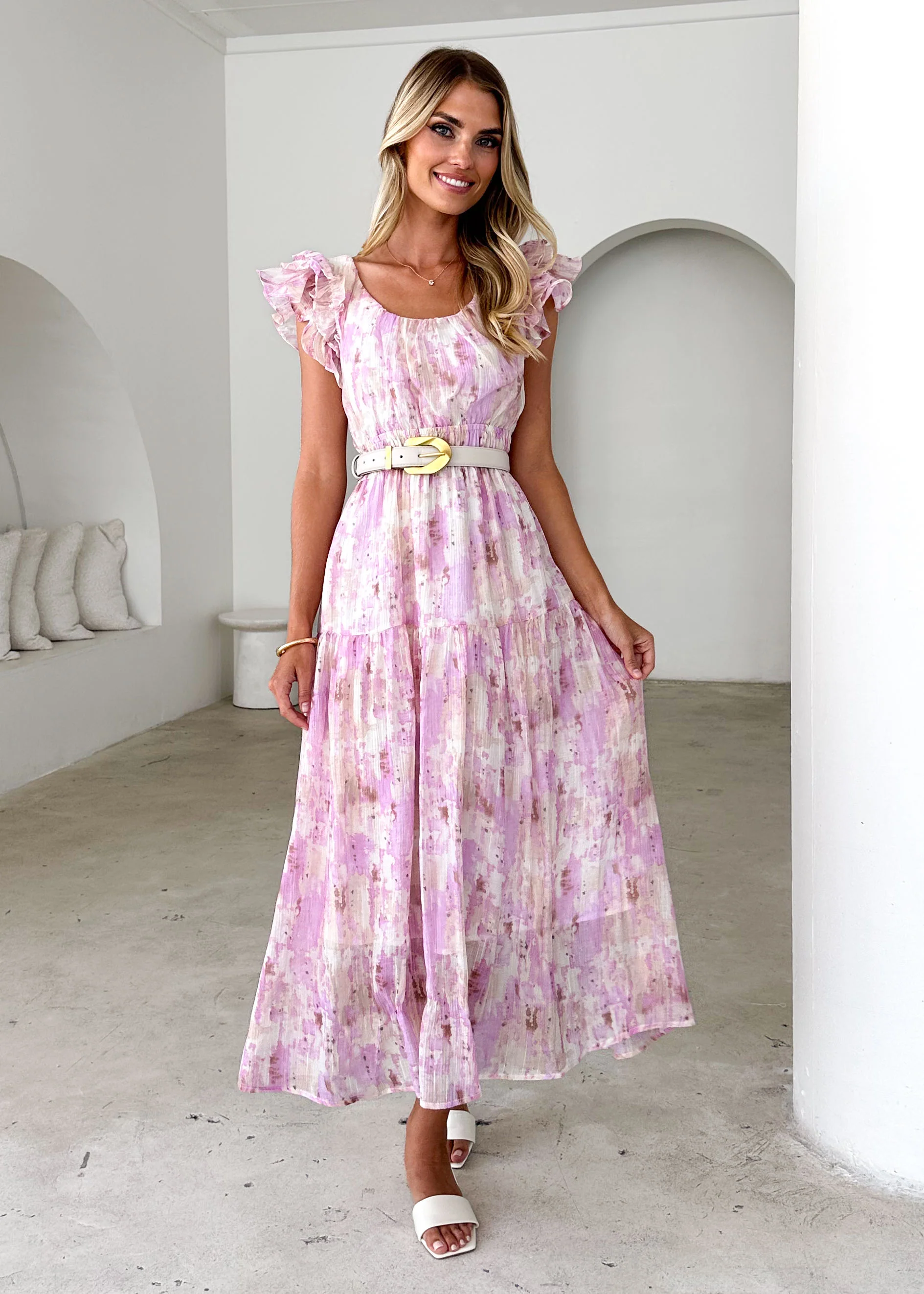 Valentina Maxi Dress - Pink Splash - Honorern