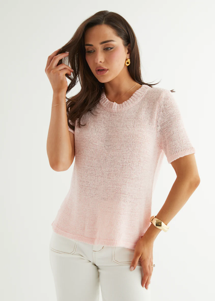 Halle Knit Top - Blush - Honorern