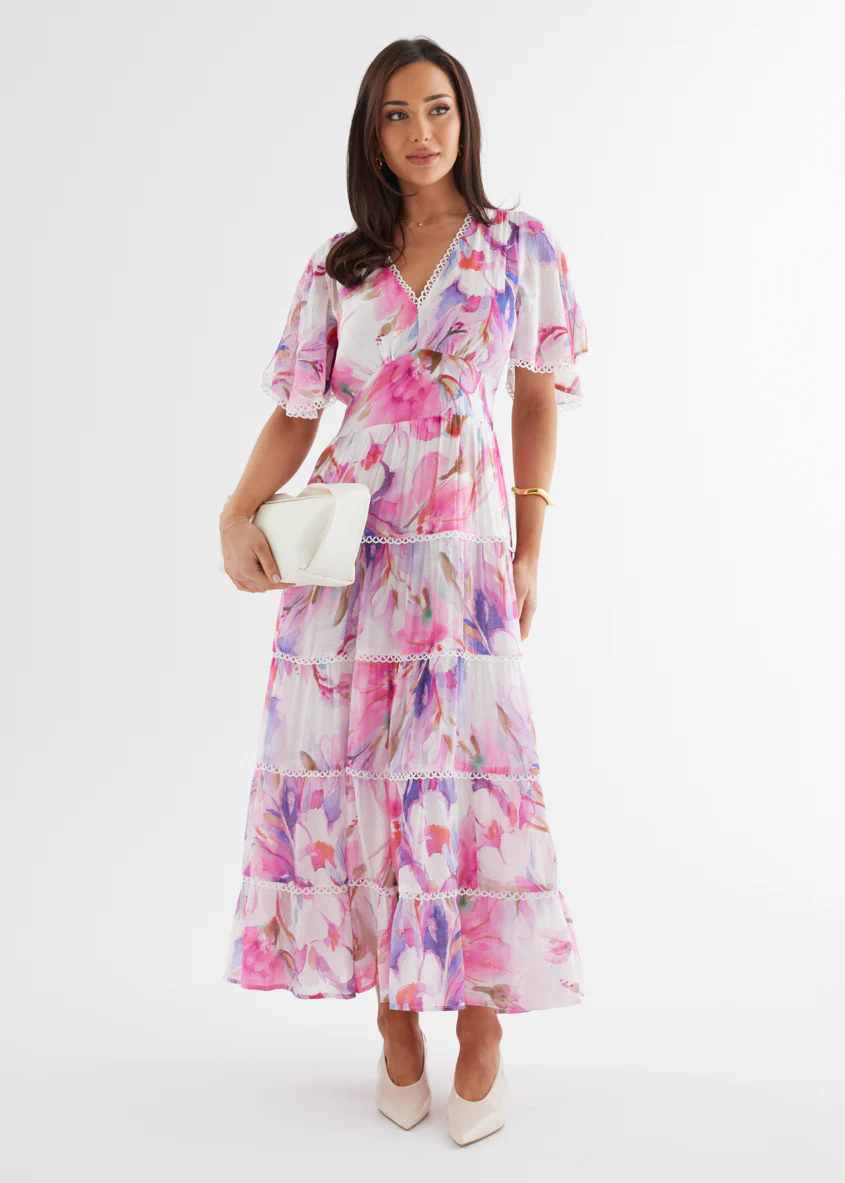 Tillie Maxi Dress - Pink Bouquet - Honorern