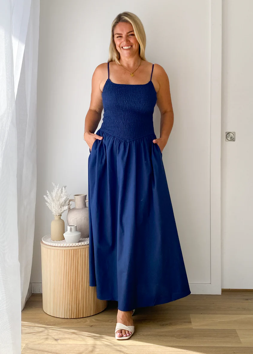 Skye Maxi Dress - Navy - Honorern