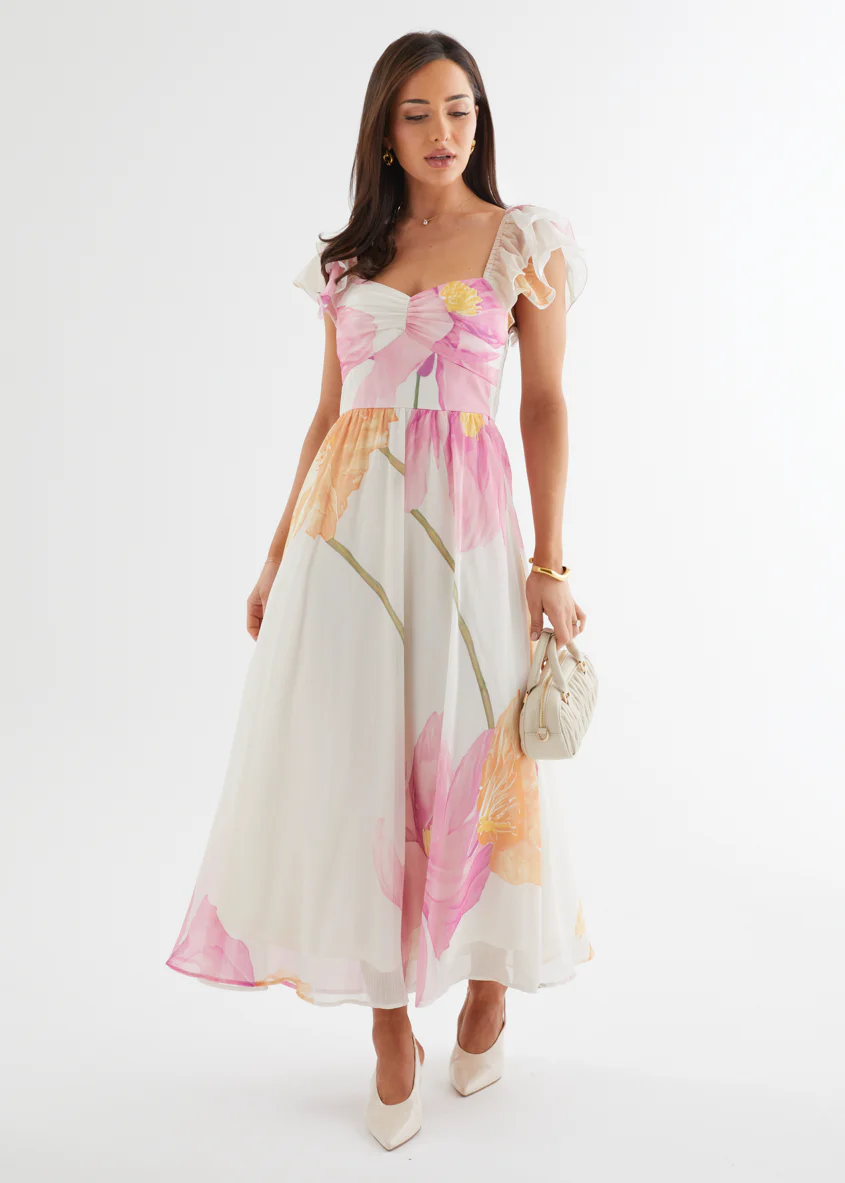 Nahla Maxi Dress - Pink Wildflower - Honorern