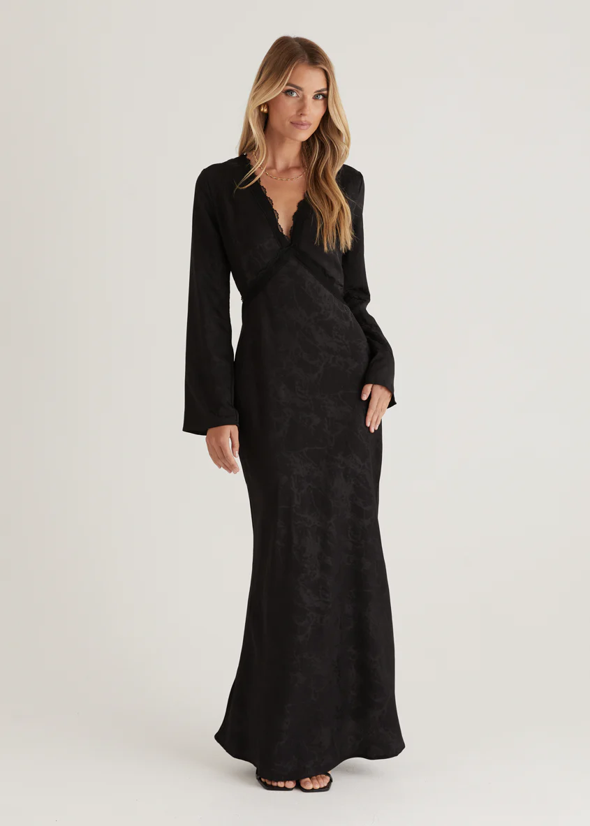 Sonnie Maxi Dress - Black - Honorern