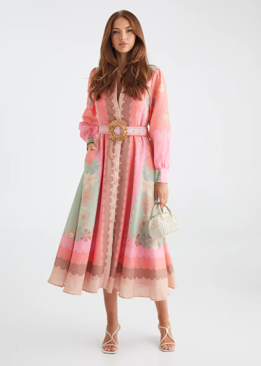 Entity Midi Dress - Melon Floral - Honorern