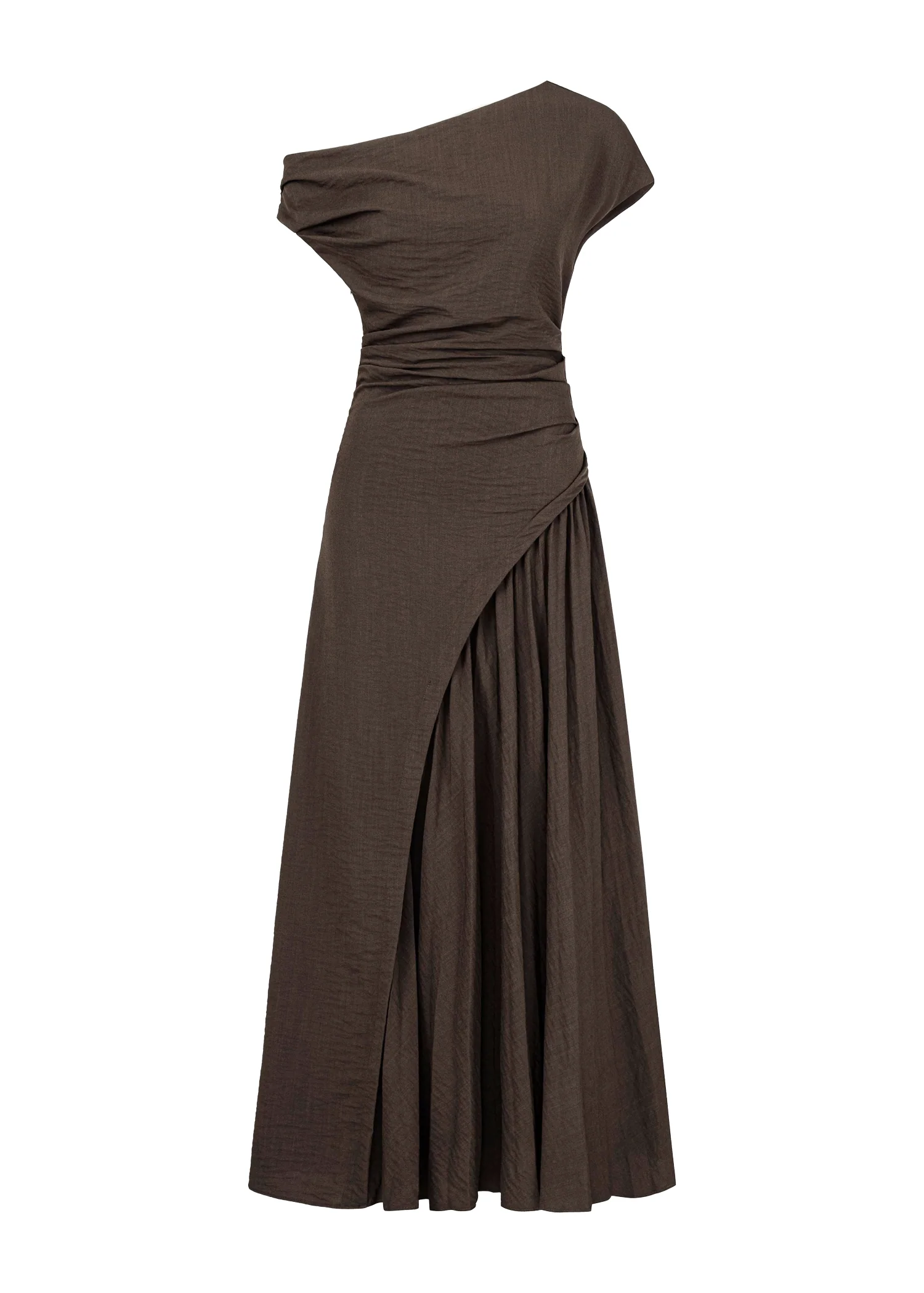 Tropicali Drop Shoulder Maxi Dress - Chocolate - Honorern