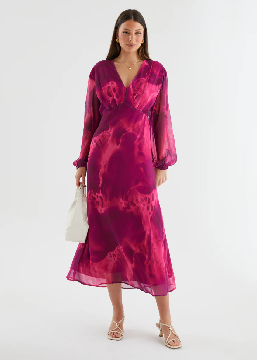 Primavera Maxi Dress - Pink Splash - Honorern