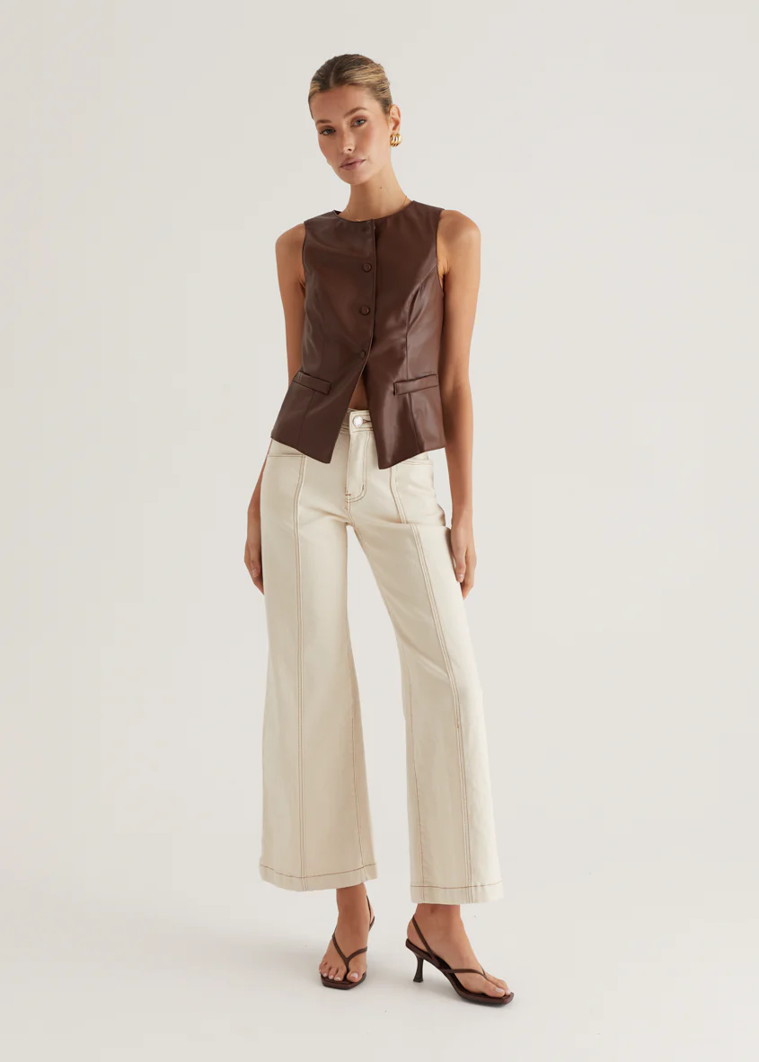 Kensington PU Vest - Brown - Honorern