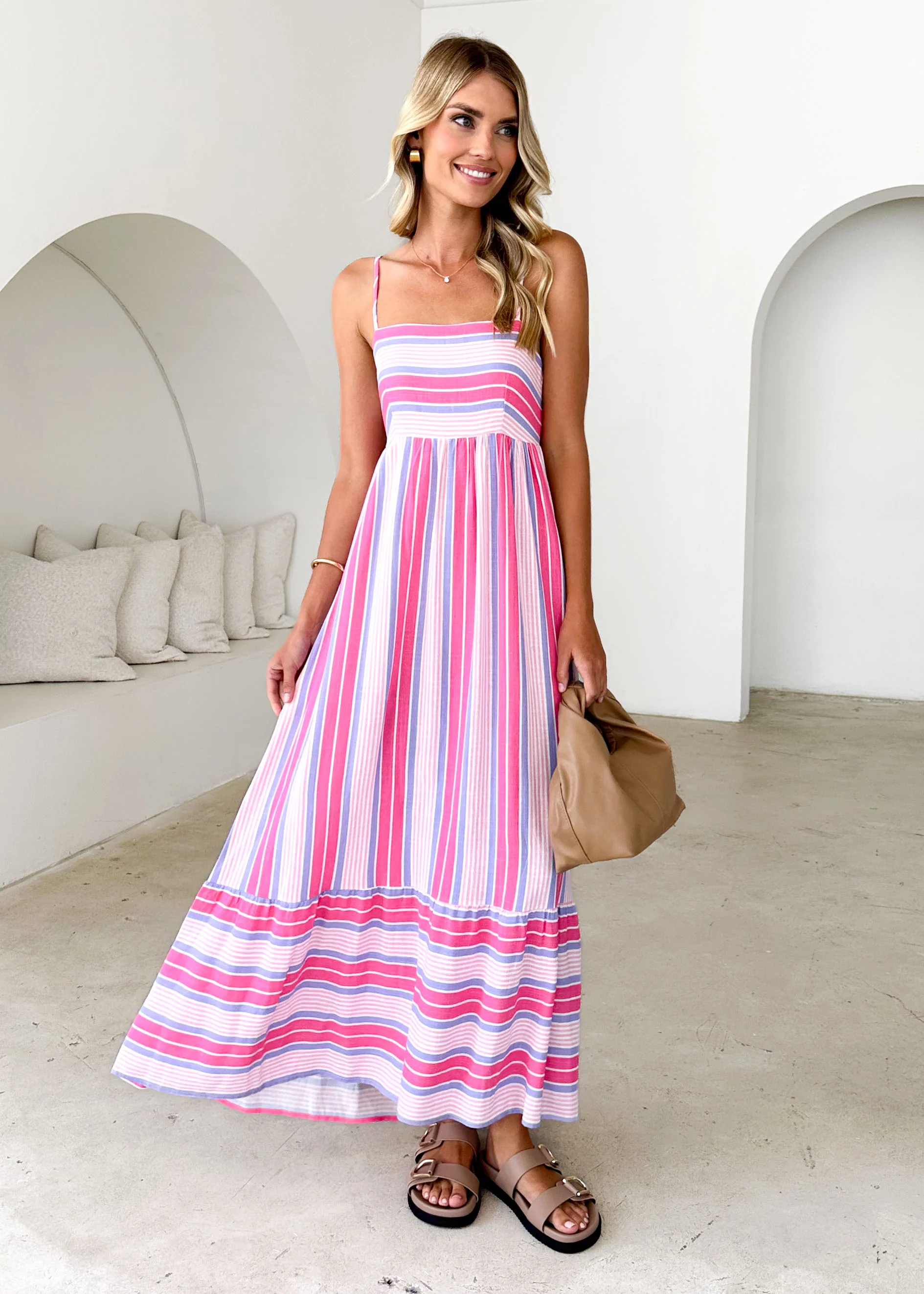 Gracelynn Maxi Dress - Candy Stripe - Honorern