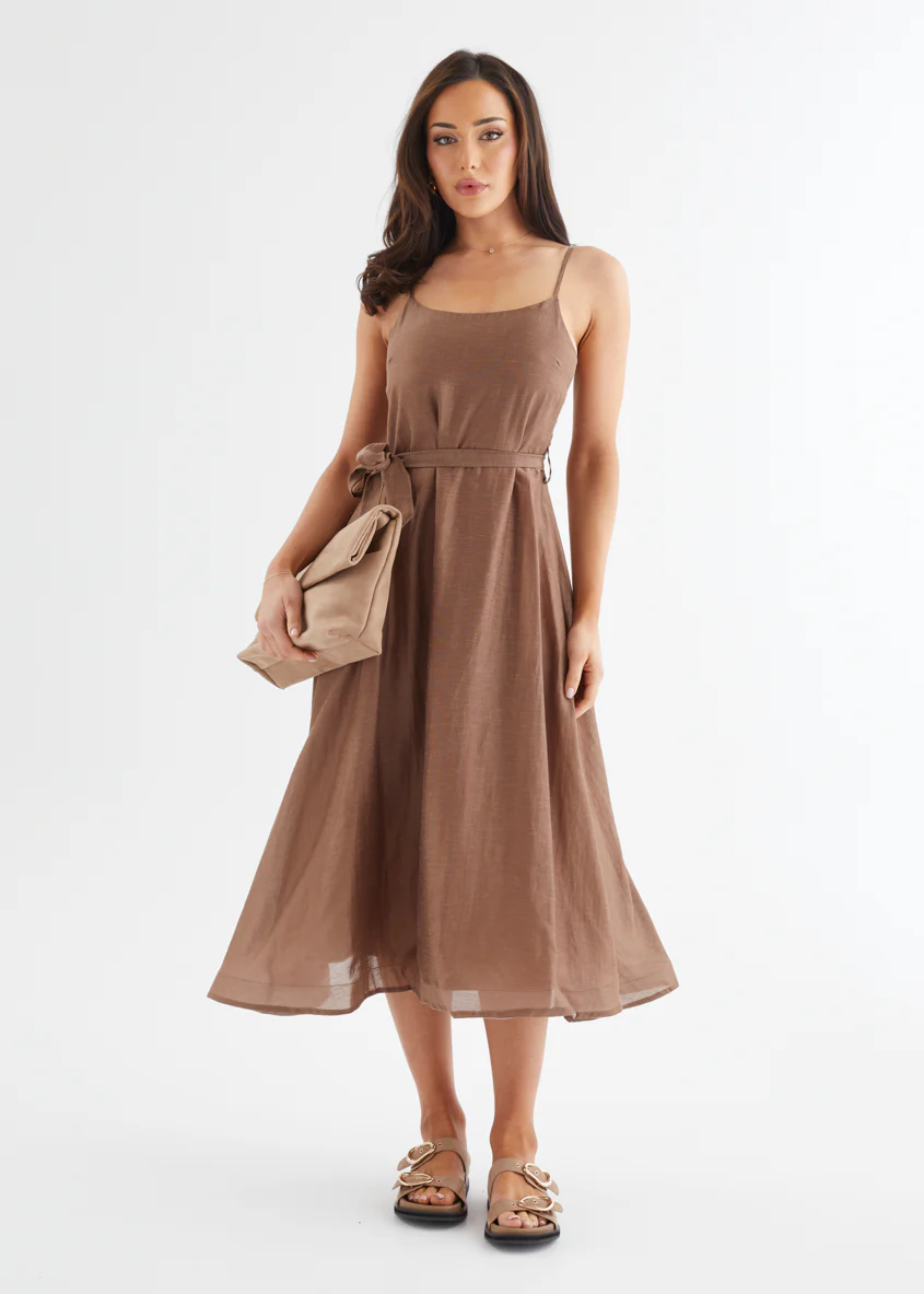 Andrea Midi Dress - Chocolate - Honorern