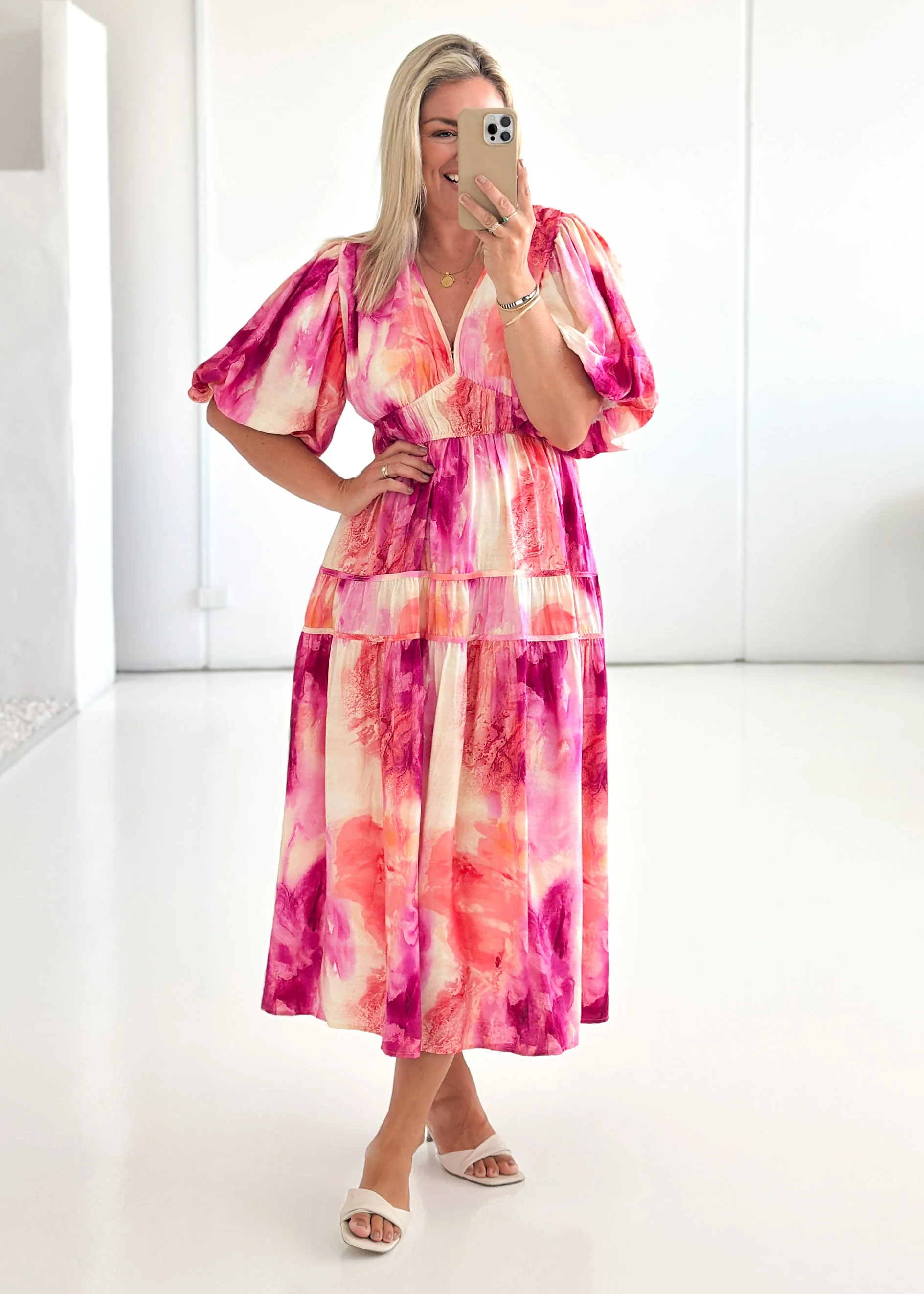 Bedford Maxi Dress - Magenta Splash - Honorern