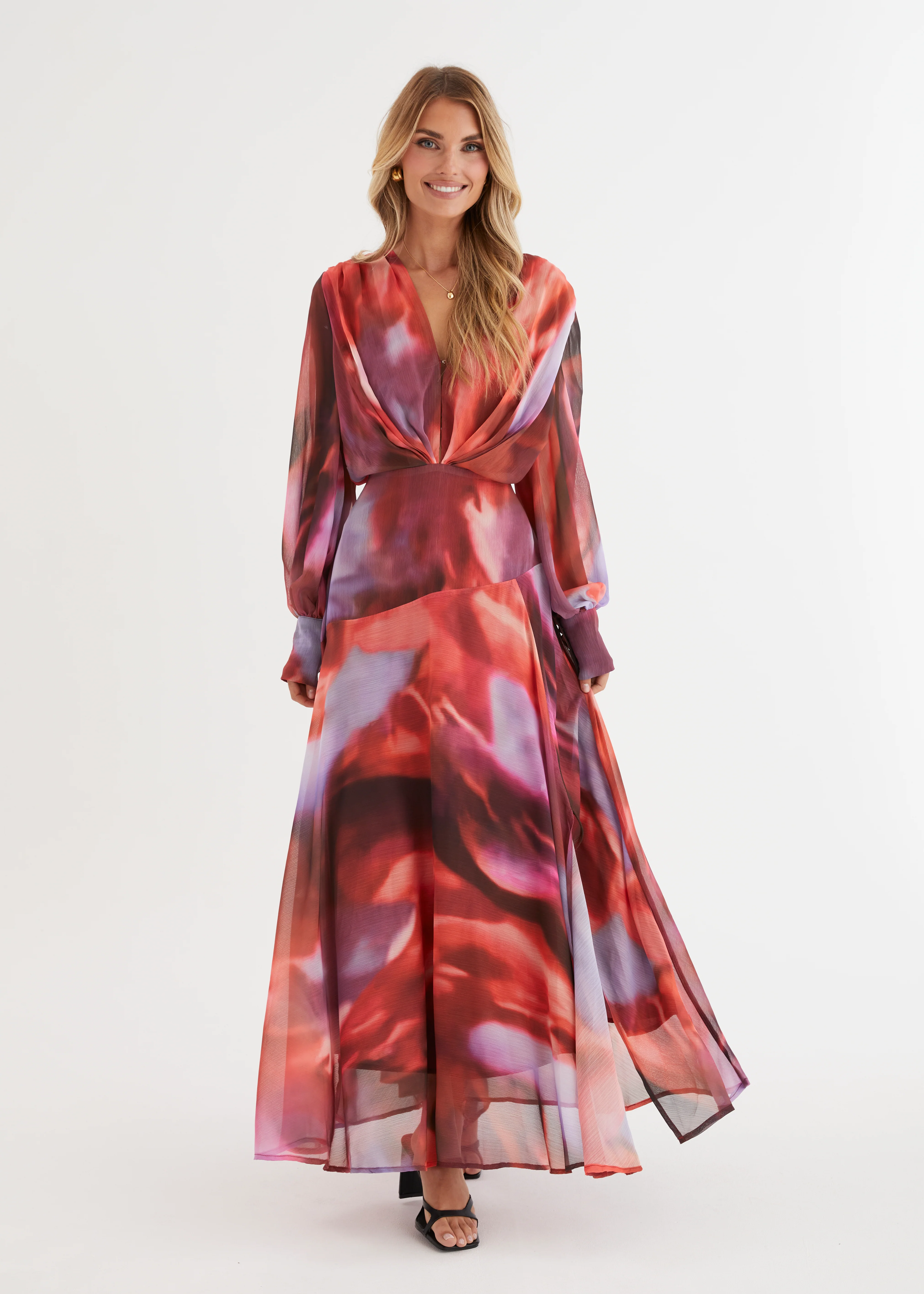 Frida Maxi Dress - Berry Splash - Honorern