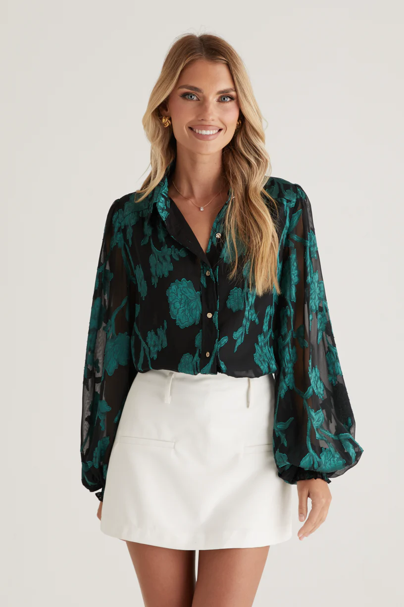 Avril Shirt - Emerald Floral - Honorern