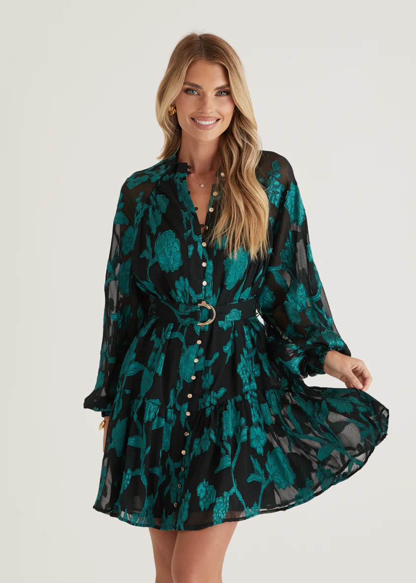 Azalea Dress - Emerald Floral - Honorern