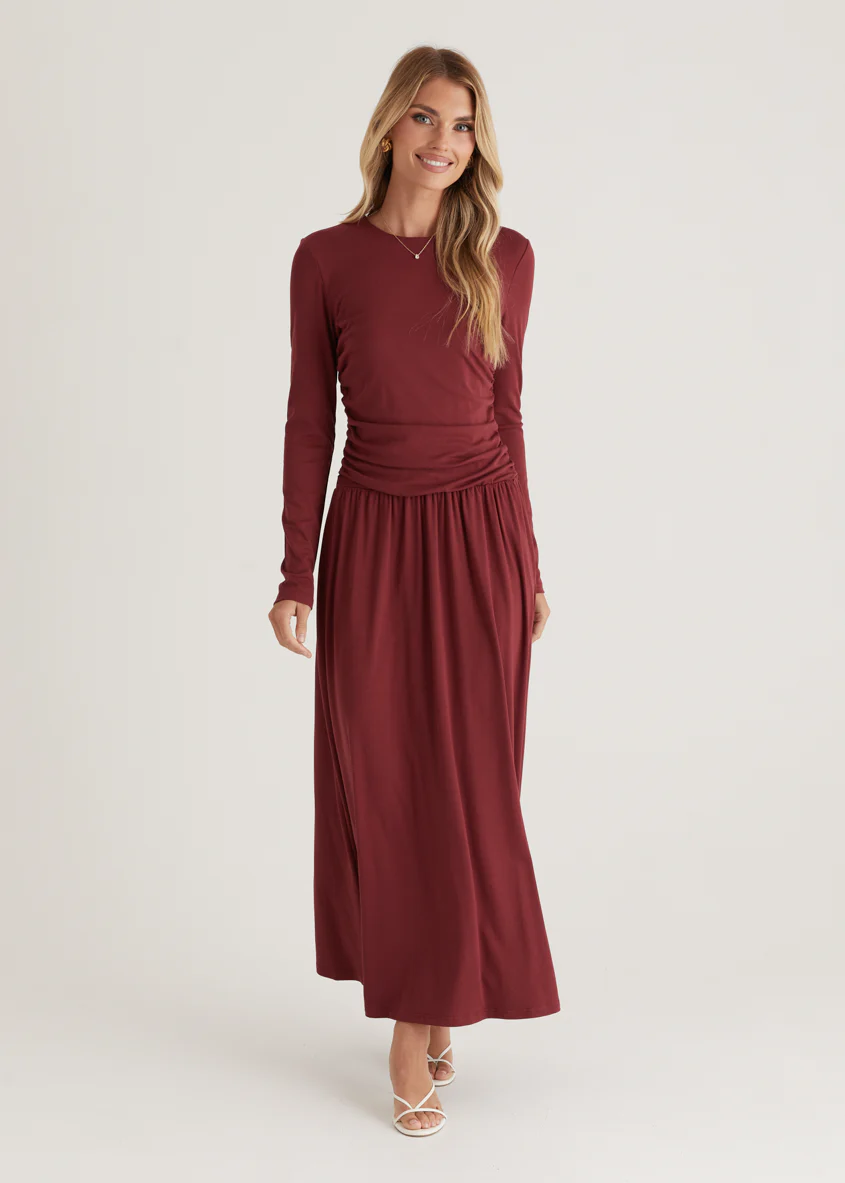 Siobhan Maxi Dress - Wine - Honorern
