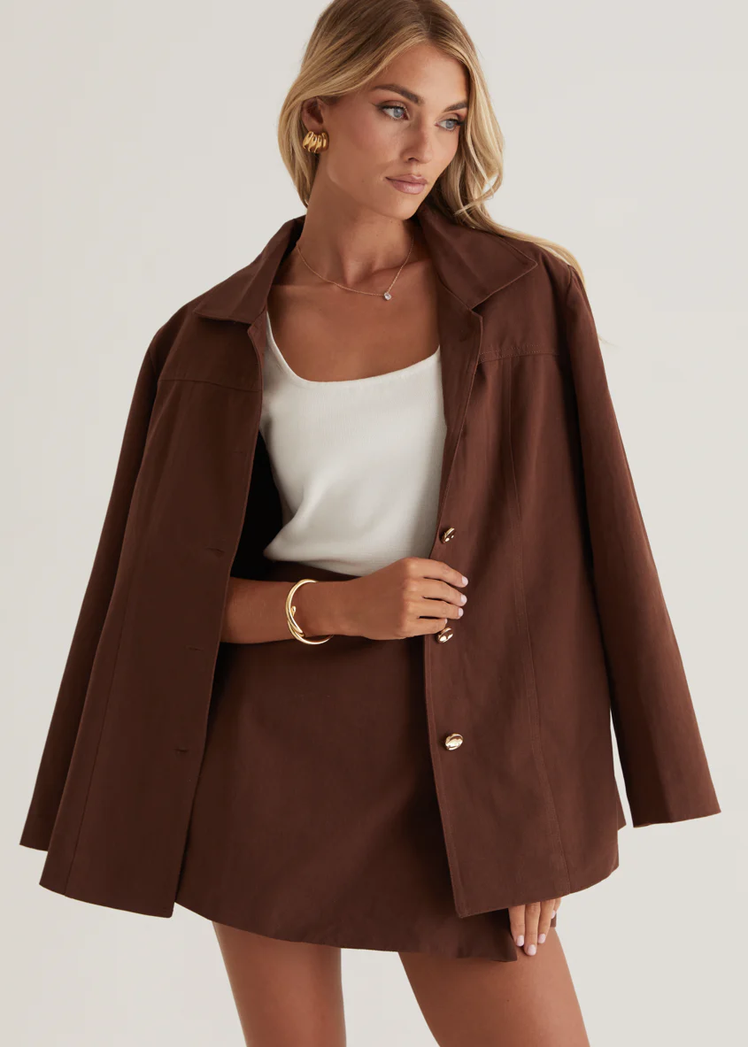 Savana Denim Jacket - Choc - Honorern